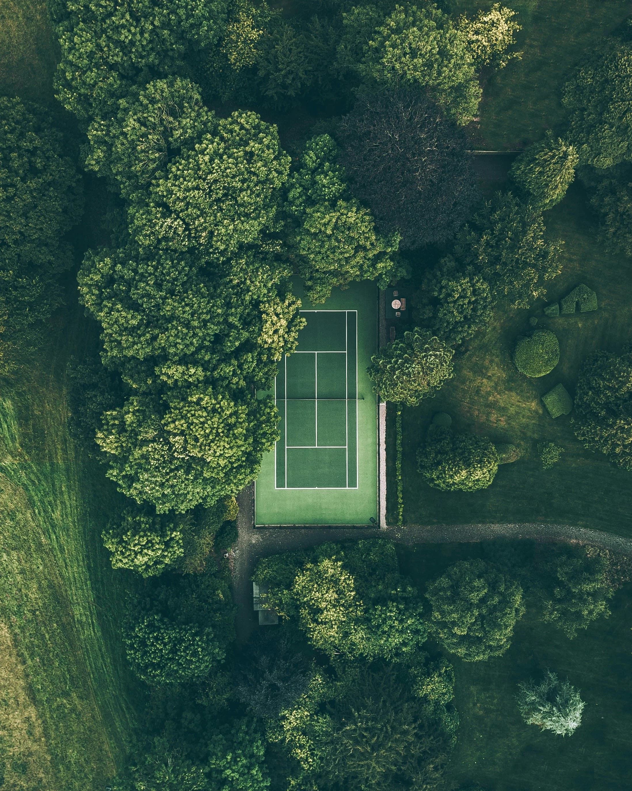 Aerial view of padel courts